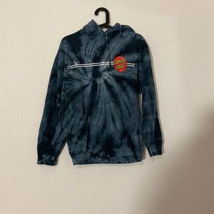 Santa Cruz hoodie - black tie dye - size S - flawed - see description